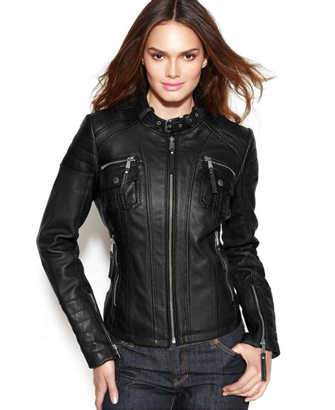 macys michael kors women's leather jacket|Michael Kors jackets for women.